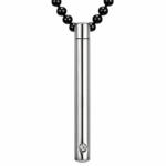 Chrome Cylinder with Stone